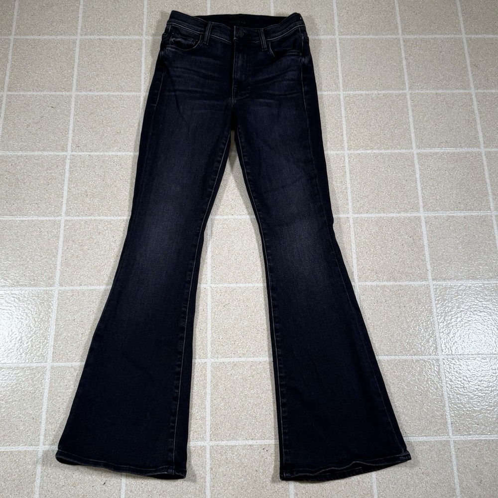 Mother Denim The Weekender Jeans Womens 24x31 Black Flared Mid Rise Retro City
